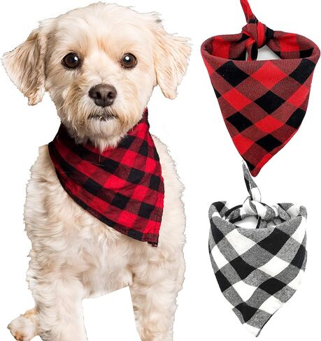 Realeaf Dog Bandanas 2 Pack، منقوشة الحيوانات الأليفة الأوشحة عكسها متقلب منديل كلاسيكي مثلث الكلب المرايل زي اكسسوارات الديكور للكلاب الكبيرة الحيوانات الأليفة in Kuwait