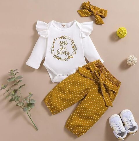 الوليد طفلة الملابس الزي الرضع طفل كشكش رومبير + السراويل + عقال 3 قطعة وتتسابق مجموعة 0-18 أشهر in Kuwait