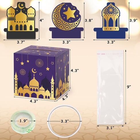 6 قطع من صندوق هدايا المال من Sinasasspel لعيد مبارك رمضان، هدايا نقدية لأفكار المفاجأة النقدية، حاملات لأفكار عيد الميلاد، فكرة السحب للخارج، لوازم حفلات العطلات للأطفال مع مجموعة بطاقات سحب DIY in Kuwait