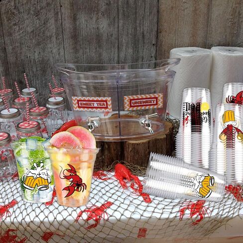 40 Pcs Crawfish Boil Party Cups Crawfish Plastic Cups 12 OZ Let's get Cray Disposable Clear Cups Crawfish Drinking Cups for Crawfish Party Supplies in Saudi Arabia