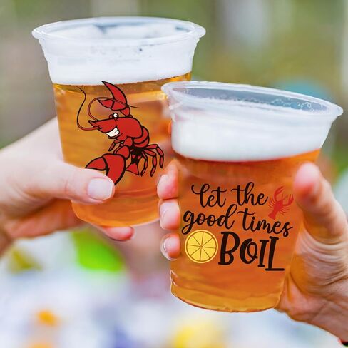 40 Pcs Crawfish Boil Party Cups Crawfish Plastic Cups 12 OZ Let's get Cray Disposable Clear Cups Crawfish Drinking Cups for Crawfish Party Supplies in Saudi Arabia