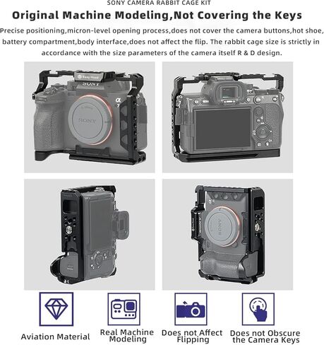 قفص كاميرا لسوني Alpha 7RIII / A7RII / Alpha 7 IV (ILCE-7M4 /A7M4) / Alpha 7 III (ILCE-7M3/α7 III/Alpha 7 II (ILCE-7M2/α7 II) (أرجواني) in Kuwait