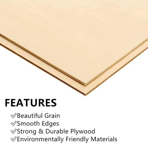 12 PCS Baltic Birch Plywood 1/8, 12 x 12 Inch Basswood Sheets for Crafts, Unfinished Wood Thin Wood Board, Square Plywood Boards for Crafts DIY Project Building Architectural Model Making in Saudi Arabia