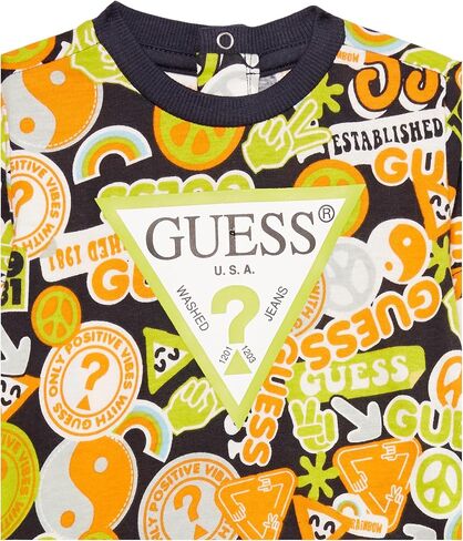 GUESS baby-boys Baby Boy Cotton Jersey All Over Print Faux 2 Fer Top and French Terry Jogger 2 Piece Set in Saudi Arabia