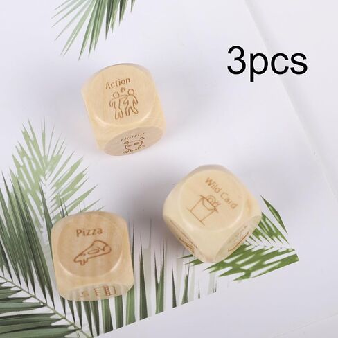 3 PCS Food Dice Movie Dice,Food Decision Dice Wooden Dice Dinner Dice Romantic Date Night Dice for Couples,Dice Game Gifts for Birthday Valentines Day in Saudi Arabia