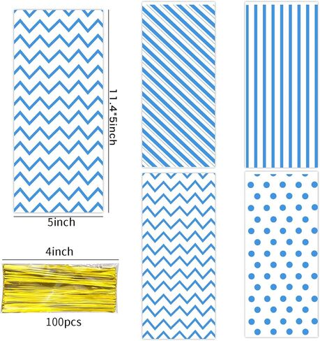 Bnsikun 100 Pack Mermaid Party Favors Bags Mermaid Plastic Goodie Bags Bottom Mermaid Cellophane Treat Bags for Birthday Sea Themed Party Supplies（colour） in Kuwait