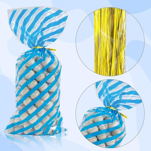 Bnsikun 100 Pack Mermaid Party Favors Bags Mermaid Plastic Goodie Bags Bottom Mermaid Cellophane Treat Bags for Birthday Sea Themed Party Supplies（colour） in Kuwait