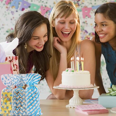 Bnsikun 100 Pack Mermaid Party Favors Bags Mermaid Plastic Goodie Bags Bottom Mermaid Cellophane Treat Bags for Birthday Sea Themed Party Supplies（colour） in Kuwait