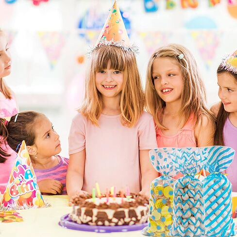 Bnsikun 100 Pack Mermaid Party Favors Bags Mermaid Plastic Goodie Bags Bottom Mermaid Cellophane Treat Bags for Birthday Sea Themed Party Supplies（colour） in Kuwait