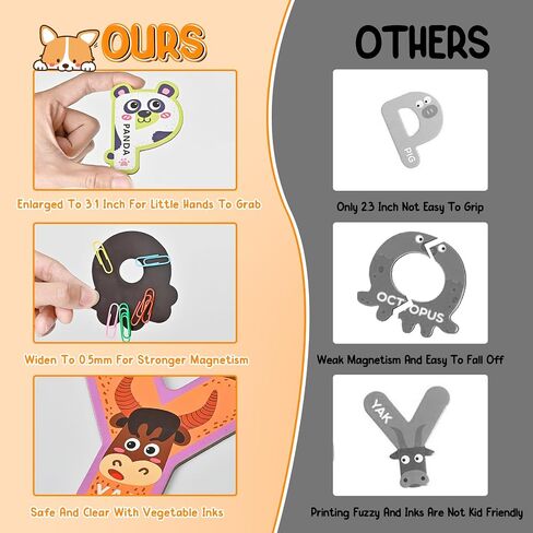 Magnetic Letters, Easter Basket Stuffers, Fridge Magnets for Toddlers 1-3, Alphabet Magnets, ABC Magnets for Toddlers 1-3 Refrigerator, 26 PCS Cute Animal Refrigerator Toys for Kids 1 2 3 4 5 Year Old in Saudi Arabia