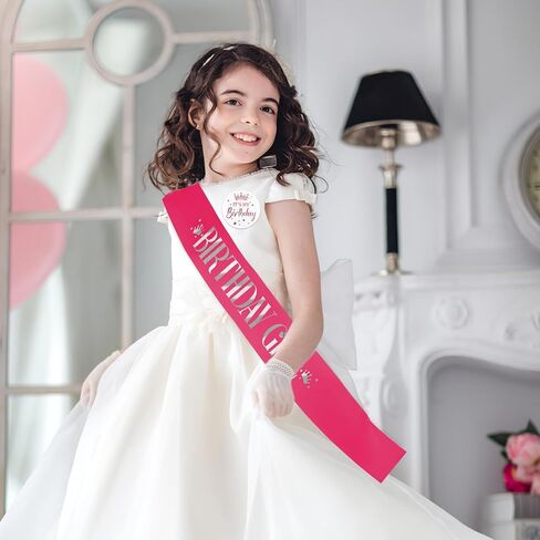 Birthday Girl Sash, Birthday Sash Birthday Badge Birthday Girl Decorations Set Includes Birthday Girl Sash and Its My Birthday Badge for Kids Girl Birthday Party Decoration in Saudi Arabia