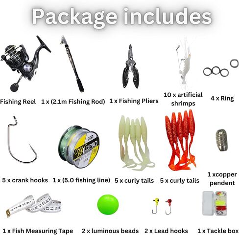 Haymans Solutions,2.1m/6.89ft Fishing Rod and Reel Combo Set Telescopic Fishing Spinning Rod and Reel for Fishing Lovers Portable Travel Rod Freshwater Fishing Pole Combo with Carrier Bag. in Saudi Arabia