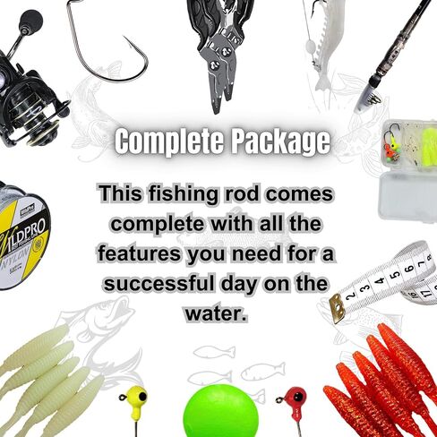 Haymans Solutions,2.1m/6.89ft Fishing Rod and Reel Combo Set Telescopic Fishing Spinning Rod and Reel for Fishing Lovers Portable Travel Rod Freshwater Fishing Pole Combo with Carrier Bag. in Saudi Arabia