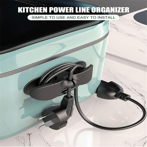 منظم سلك للأجهزة، منظمات سلك لفاف سلك أجهزة المطبخ ذاتية اللصق، حامل سلك لاصق لمعظم أجهزة المطبخ التي تلتصق على محمصة الخبز، مقلاة الهواء، صانع القهوة، طنجرة الضغط in Kuwait