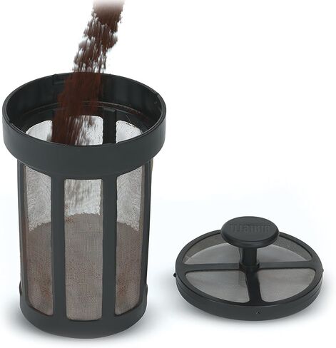 ماكينة صنع القهوة الباردة من بياليتي 06765 - إبريق زجاجي وفلتر شبكي من الفولاذ المقاوم للصدأ - ماكينة صنع القهوة المثلجة المدمجة والمحمولة ومصفاة الشاي - الأفضل للقهوة الخشنة والمطحونة، 24oz، أسود in Kuwait