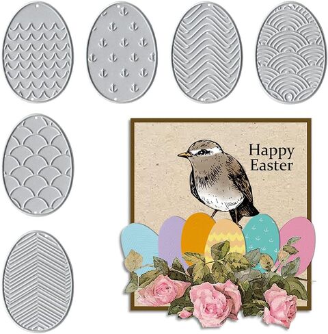 Metal Easter Die Cuts 6 Patterns of Easter Eggs Embossing Stencil Cutting Dies for Card Making Scrapbooking Paper Craft Album Stamps DIY Décor in Saudi Arabia