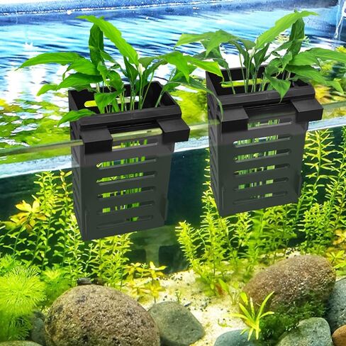 10 عبوات من حاملات نباتات حوض السمك المعلقة، حامل نباتات حوض الأسماك مع خطافات، وعاء نباتات مائية لزراعة نباتات Aquaponic وديكورات Aquascape in Kuwait