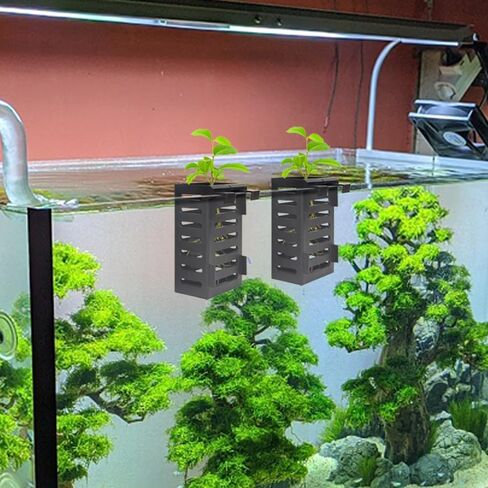 10 عبوات من حاملات نباتات حوض السمك المعلقة، حامل نباتات حوض الأسماك مع خطافات، وعاء نباتات مائية لزراعة نباتات Aquaponic وديكورات Aquascape in Kuwait