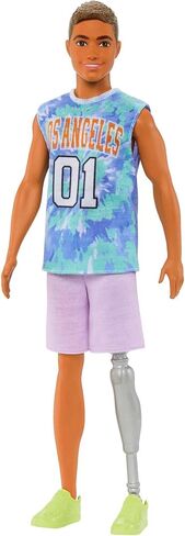 Barbie Fashionistas Ken Fashion Doll #212 with Prosthetic Leg, Los Angeles Jersey, Purple Shorts & Sneakers in Saudi Arabia