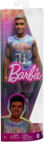 Barbie Fashionistas Ken Fashion Doll #212 with Prosthetic Leg, Los Angeles Jersey, Purple Shorts & Sneakers in Saudi Arabia