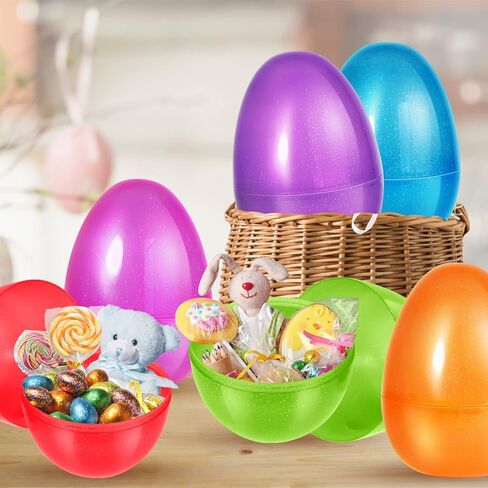 Shemira 8 قطع 10 بيضات عيد الفصح الجامبو، بيض عيد الفصح البلاستيكي الكبير، بيض عيد الفصح القابل للتعبئة لصيد بيض عيد الفصح، بيض عيد الفصح الفارغ، حشوات سلة عيد الفصح، هدايا حفلات عيد الفصح، زينة عيد الفصح in Kuwait