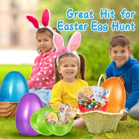 Shemira 8 قطع 10 بيضات عيد الفصح الجامبو، بيض عيد الفصح البلاستيكي الكبير، بيض عيد الفصح القابل للتعبئة لصيد بيض عيد الفصح، بيض عيد الفصح الفارغ، حشوات سلة عيد الفصح، هدايا حفلات عيد الفصح، زينة عيد الفصح in Kuwait