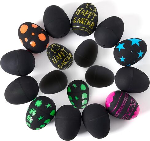 JOYIN 12 Pcs Easter Scratch Eggs, 2.3" Plastic Eggs With Scratchable Surface, Empty Eggs Fillable, Kids Easter Crafts & Scratch Art, Easter Eggs Hunt, Basket Stuffers Fillers, Party Favor Supplies in Saudi Arabia