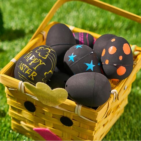JOYIN 12 Pcs Easter Scratch Eggs, 2.3" Plastic Eggs With Scratchable Surface, Empty Eggs Fillable, Kids Easter Crafts & Scratch Art, Easter Eggs Hunt, Basket Stuffers Fillers, Party Favor Supplies in Saudi Arabia