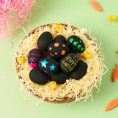 JOYIN 12 Pcs Easter Scratch Eggs, 2.3" Plastic Eggs With Scratchable Surface, Empty Eggs Fillable, Kids Easter Crafts & Scratch Art, Easter Eggs Hunt, Basket Stuffers Fillers, Party Favor Supplies in Saudi Arabia