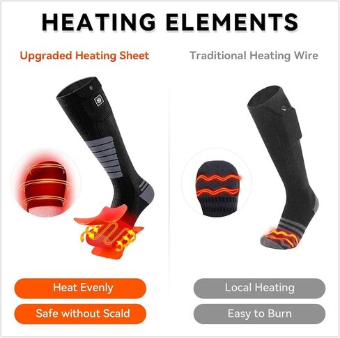 Heated Socks for Men Women 7.4V 22.2WH Battery 2023 Upgraded Heating Socks with APP Remote Control for Hunting Fishing Camping Hiking Outdoor Work(Black,XL) in Kuwait