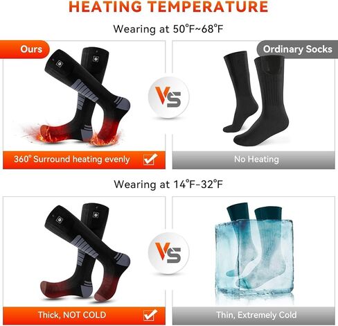 Heated Socks for Men Women 7.4V 22.2WH Battery 2023 Upgraded Heating Socks with APP Remote Control for Hunting Fishing Camping Hiking Outdoor Work(Black,XL) in Kuwait