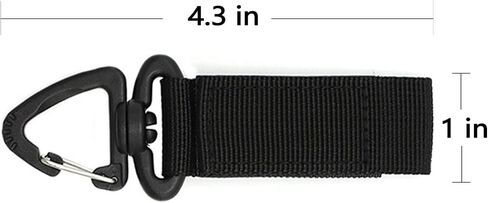 التكتيكية مفتاح حلقة سلسلة مثلث Carabiners مولي السنانير كيرينغ حامل مشبك تعليق هوك حامل والعتاد خفيفة الوزن للتخييم المشي لمسافات طويلة مول النايلون حزام السنانير (02black-4 قطع) in Kuwait