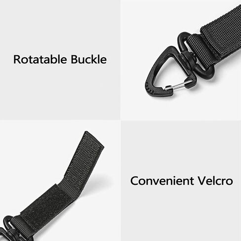 التكتيكية مفتاح حلقة سلسلة مثلث Carabiners مولي السنانير كيرينغ حامل مشبك تعليق هوك حامل والعتاد خفيفة الوزن للتخييم المشي لمسافات طويلة مول النايلون حزام السنانير (02black-4 قطع) in Kuwait