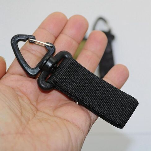 التكتيكية مفتاح حلقة سلسلة مثلث Carabiners مولي السنانير كيرينغ حامل مشبك تعليق هوك حامل والعتاد خفيفة الوزن للتخييم المشي لمسافات طويلة مول النايلون حزام السنانير (02black-4 قطع) in Kuwait