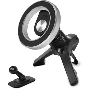 PureGear Magnetic Car Mount, MagSafe Compatible, Air Vent/Dashboard Mounting Phone Holder for iPhone 15/14/13/12, Hands-Free, 360° Rotation (Black)