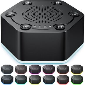 Sound White Noise Machines High Fidelity 30 Unique Non-Looping Soothing Sounds 12 Colors Night Light 4 Timers 10-Level Brightness 32-Level Volume and Memory Function