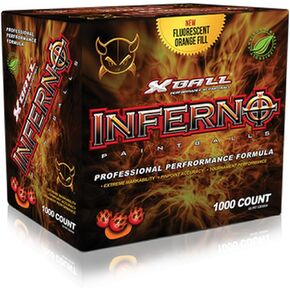 Xball Inferno 68 Caliber 1,000ct Paintballs, Orange Fill