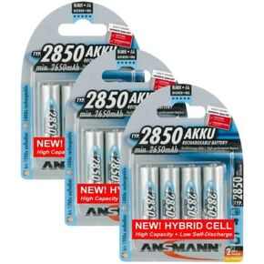 Ansmann AA 2850 Hybrid High Capacity, Low Discharge Rechargeable Batteries 12 Pack