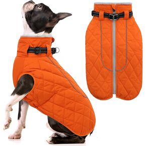 AOFITEE Dog Coat for Extra Large Dogs, Warm Turtleneck Dog Winter Jacket with Back Zipper, Waterproof Dog Puffer Jacket for Large Dogs, XL Dog Coat Warm Snowsuit for Corgi, Border Collie, Beagle