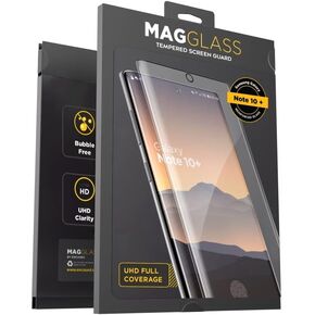 Magglass Galaxy Note 10 Plus Tempered Glass Screen Protector w/Fingerprint Display Compatibility - Anti Bubble UHD Clear Full Coverage Resistant Screen Guard for Samsung Note 10+ (Case Frienly)