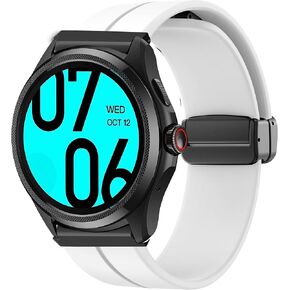 أحزمة ساعة ذكية متوافقة مع Ticwatch Pro 5، أشرطة بديلة رياضية من السيليكون الناعم مقاس 24 مم متوافقة مع Ticwatch Pro 5 Android الذكية