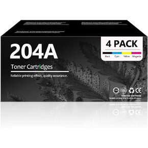 204A Toner Cartridges 4 Pack (High-Yield; with Chip): Compatible Replacement for HP Toner 204A CF510A CF511A CF512A CF513A Work for Color Laserjet Pro MFP M180nw M180n M181fw M154a M154nw Printer Ink