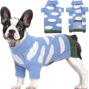 Small Dog Sweater, Knit Dog Sweater for Small Dogs Girl Boy, Turtleneck Pullover Chihuahua Puppy Sweater Small Dog Clothes Christmas Outfit, Stretchy Sweatshirt Winter Clothes for Dachshund, Bulldog