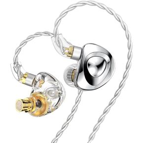 KBEAR KB2208 Triple Driver in Ear Monitors, 1DD+2BA 3 Drivers IEM Earphones with Silver-Plated OFC Cable, Noise Isolation Wired Earbuds for Musicians(Black,No Mic)