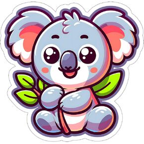 Koala Sticker Travel Outdoors Decal Vinyl Small Waterproof for Water Bottle Mug Passport Book Scrapbook Notebook Laptop Tumbler Skateboard Computer Phone Size 4" Funny Gift ID44990