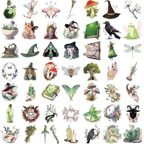 100 قطعة من ملصقات ساحرة الغابة، ملصقات الرسوم المتحركة العتيقة لقارورة المياه وزجاجات المياه وسجل القصاصات والكمبيوتر المحمول والكمبيوتر ولوح التزلج، ملصقات فينيل مقاومة للماء للمراهقين والبالغين in Kuwait