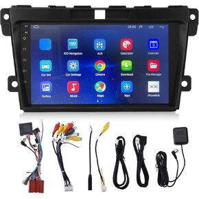 Aramox 9in Car Radio Bluetooth Hands‑Free Auto Multimedia Player Smart GPS Navigation Display Replacement for Mazda CX-7 2008-2015