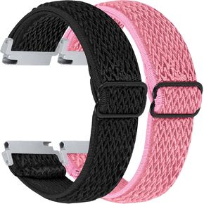 RuenTech 2 Pack Elastic Bands Compatible for FITVII HM57 Smart Watch Band, Adjustable Nylon Straps Replacement Wristbands for FITVII HM57 Smartwatch