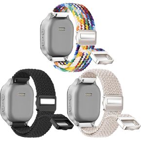 Kuaguozhe 3 Pack Magnetic Braided Bands Compatible with Gabb Watch 3 2 1/ Gizmo Watch 3 2 1/SyncUP Kids Watch, Breathable & Adjustable Wristband for Kids,