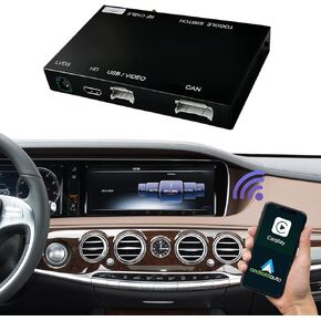 Road Top Wireless Carplay Wireless Android Auto for Mercedes Benz S Class W222 2014-2020 with NTG5.0, Carplay Retrofit Kit Decoder, Support Mirrorlink, Reverse Camera